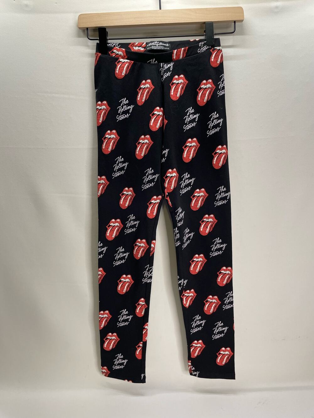 The Rolling Stones ZARA Girls Leggings Black All Over Print Size 11-12 152cm